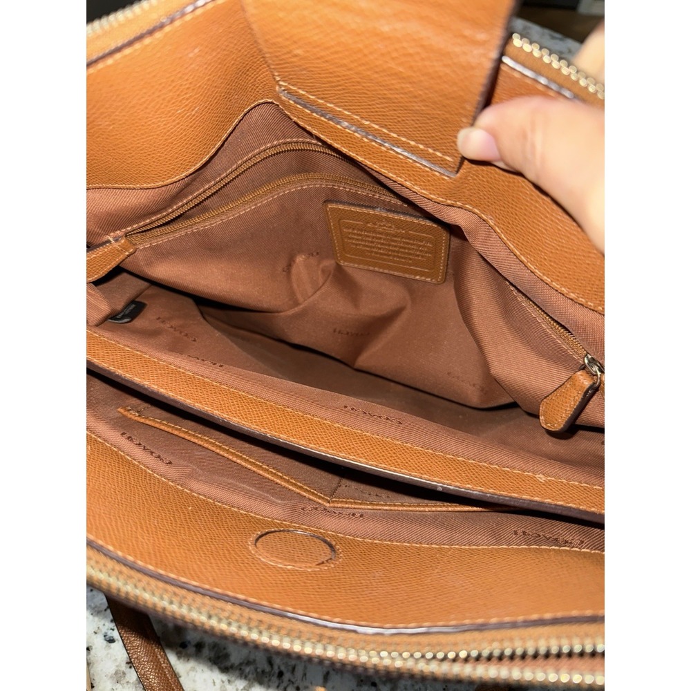 Coach Stanton Carryall in Crossgrain Leather Silver Saddle F37148 Tan Brown - Picture 10 of 16